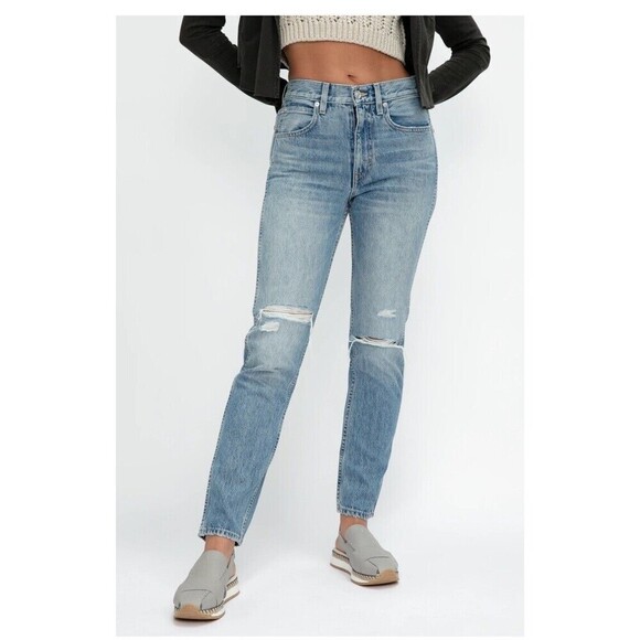 SLVRLAKE Virginia Slim Jeans in Crossroads Size 23 Distressed Denim Modern Style - Picture 1 of 15